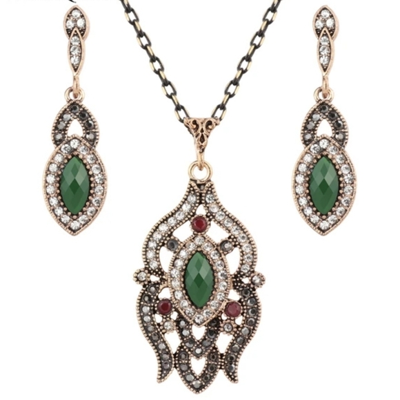 Hand Crafted Jewelry - Turkish Vintage Looking Jewelry Set for Women,NEW,Antique,Wedding,HandmadeGift